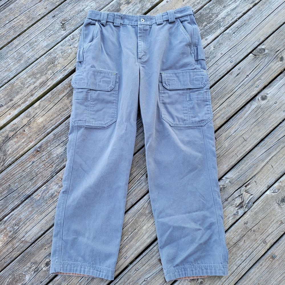 Duluth Trading Co Pants Men's 37x32 Tag  Relaxed Fit Cargo Canvas Read